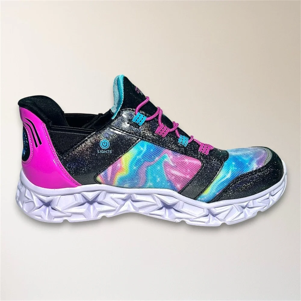Skechers S Lights Galaxy Lights Slip Ins Tie Dye Athletic Sneakers Youth US 3